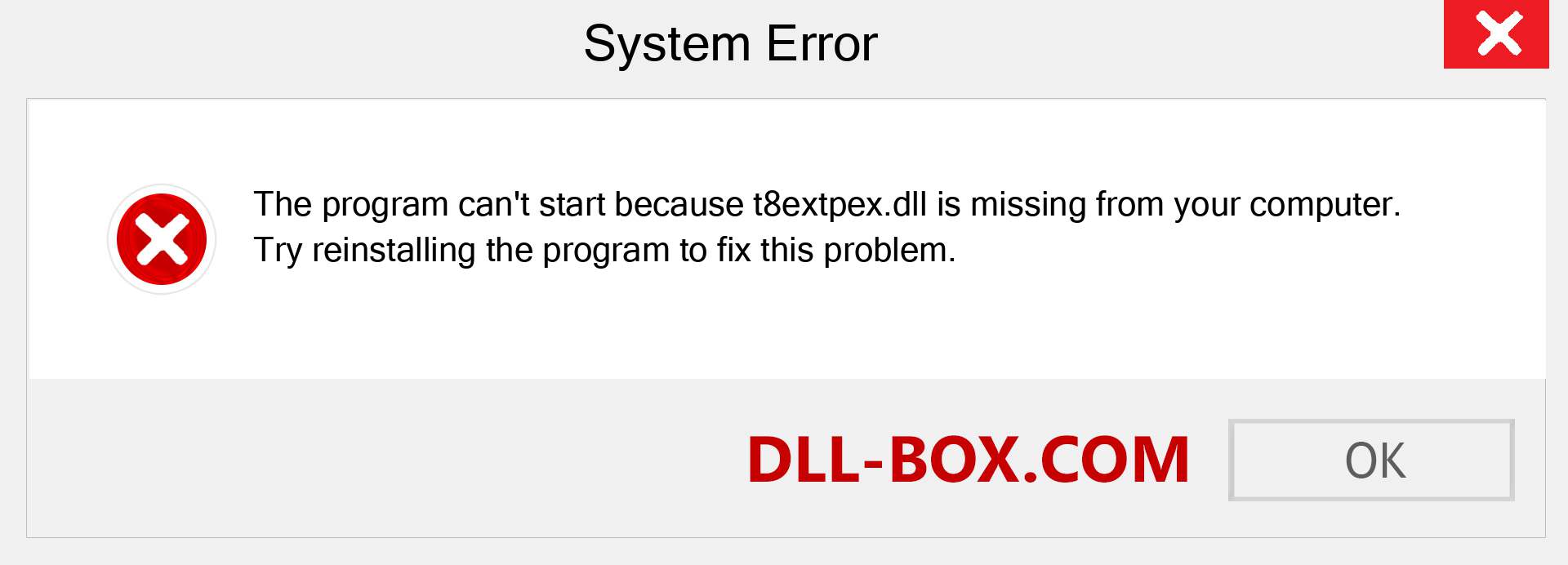  t8extpex.dll file is missing?. Download for Windows 7, 8, 10 - Fix  t8extpex dll Missing Error on Windows, photos, images